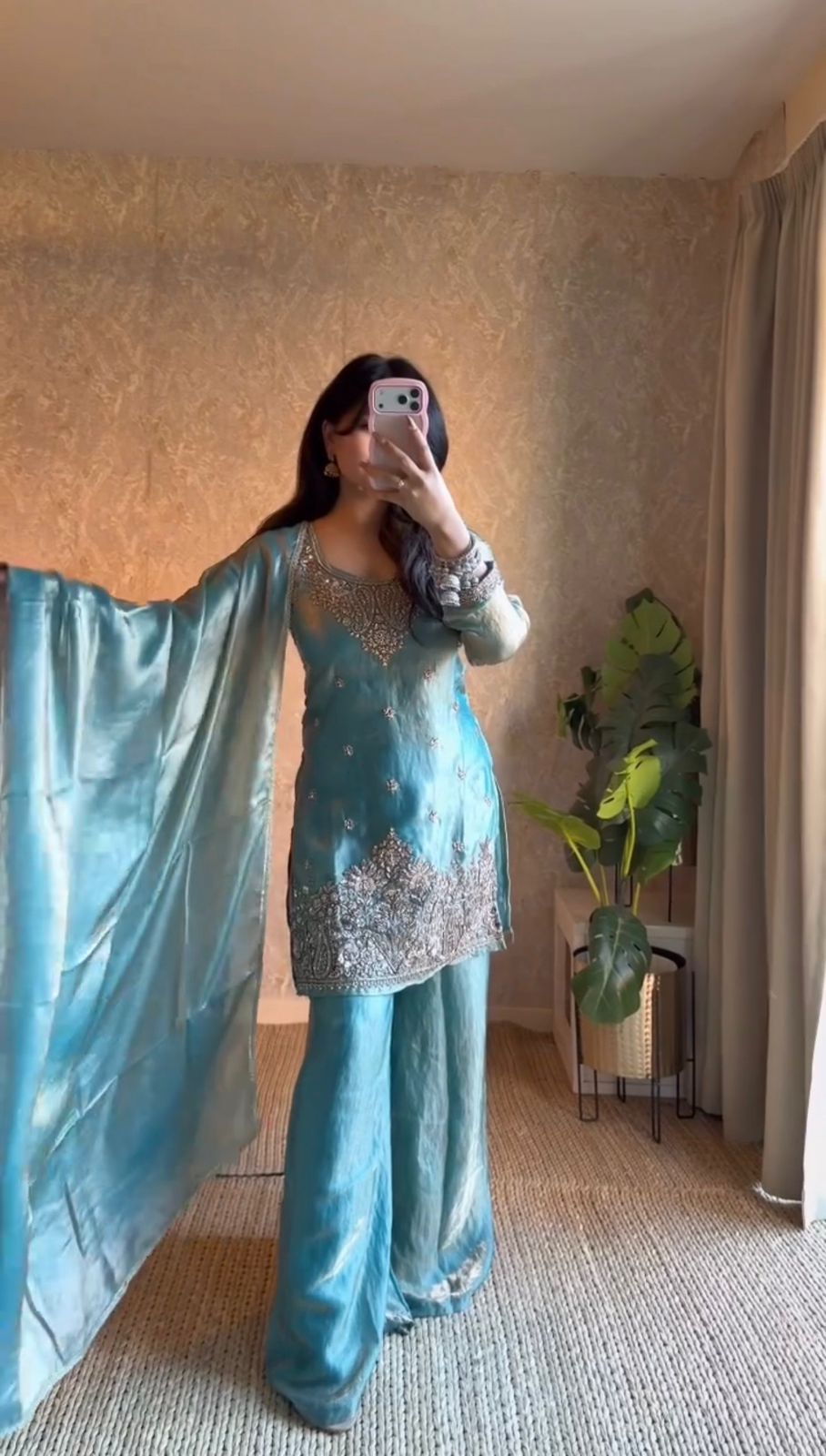 Premium Elegance, One Level Up! Plazzo Top Set