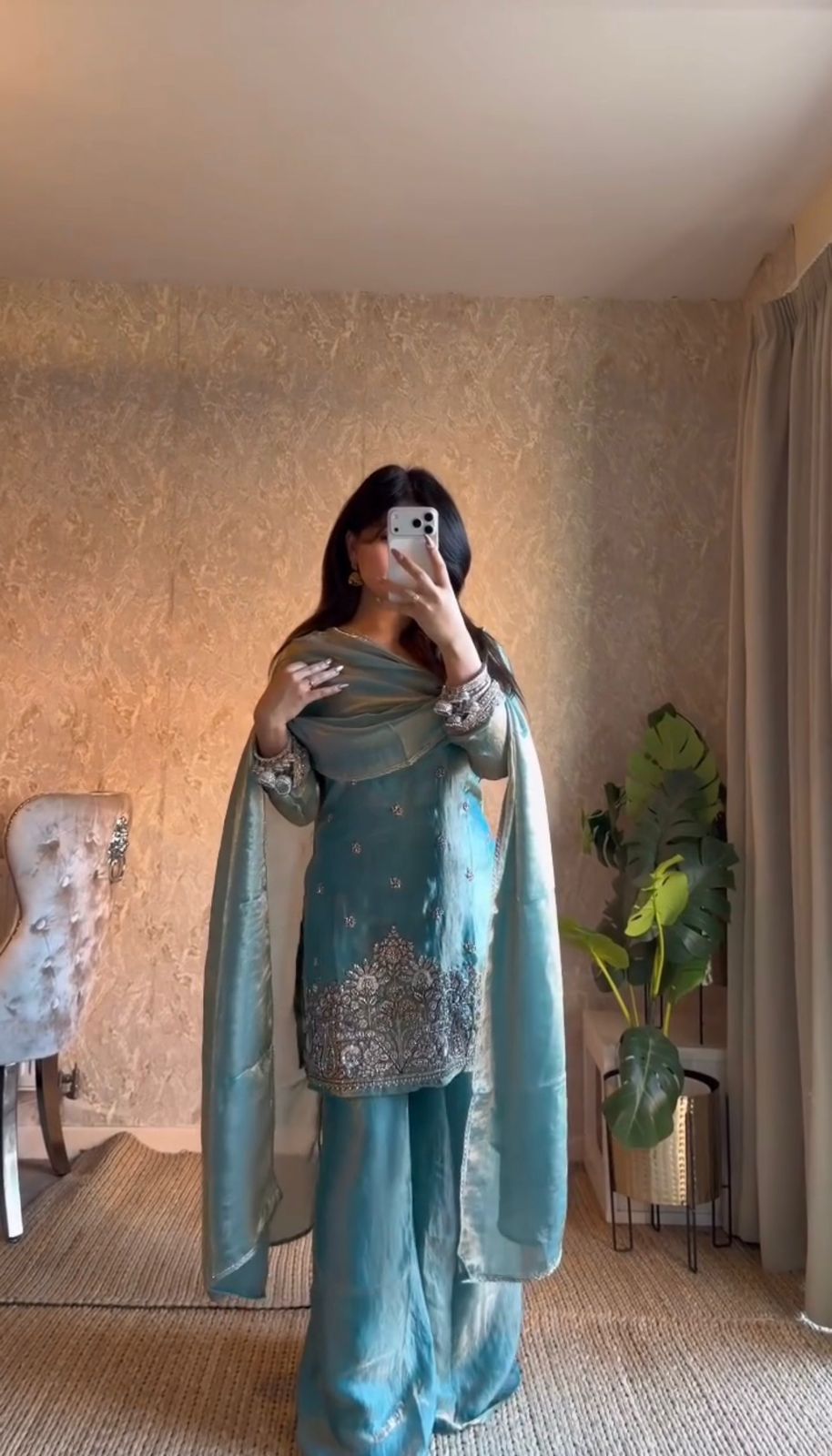 Premium Elegance, One Level Up! Plazzo Top Set