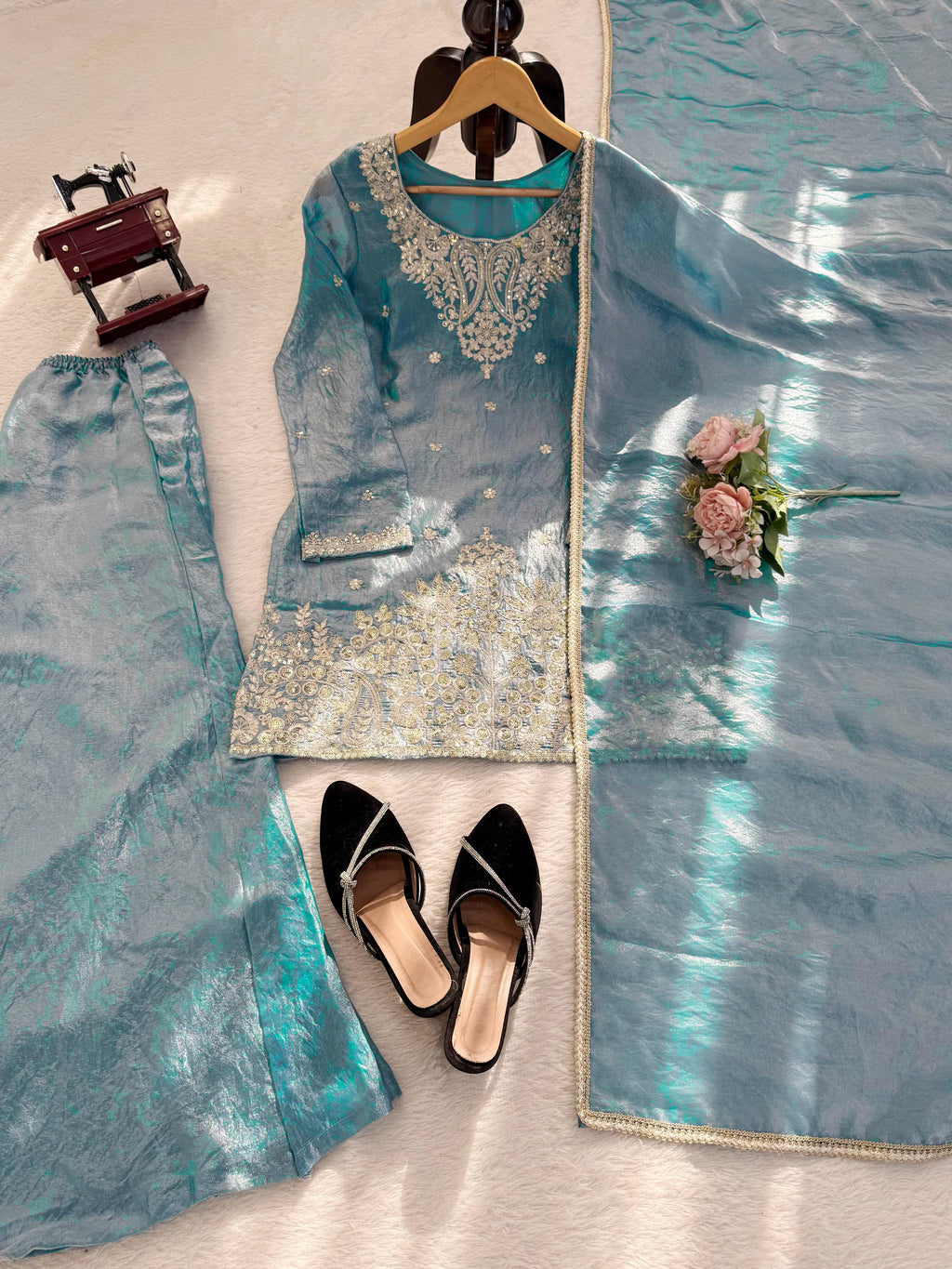 Premium Elegance, One Level Up! Plazzo Top Set