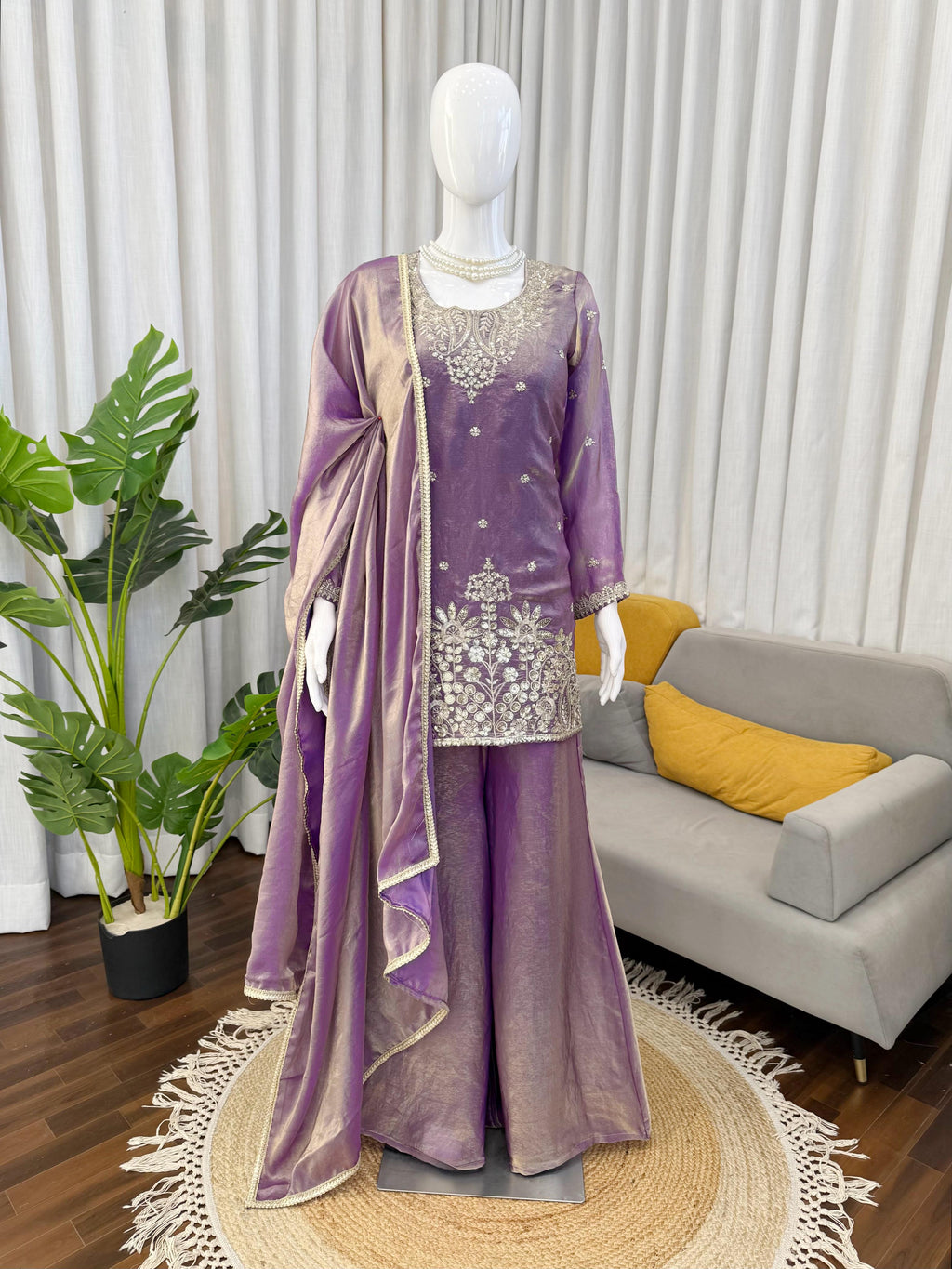 Premium Elegance, One Level Up! Plazzo Top Set