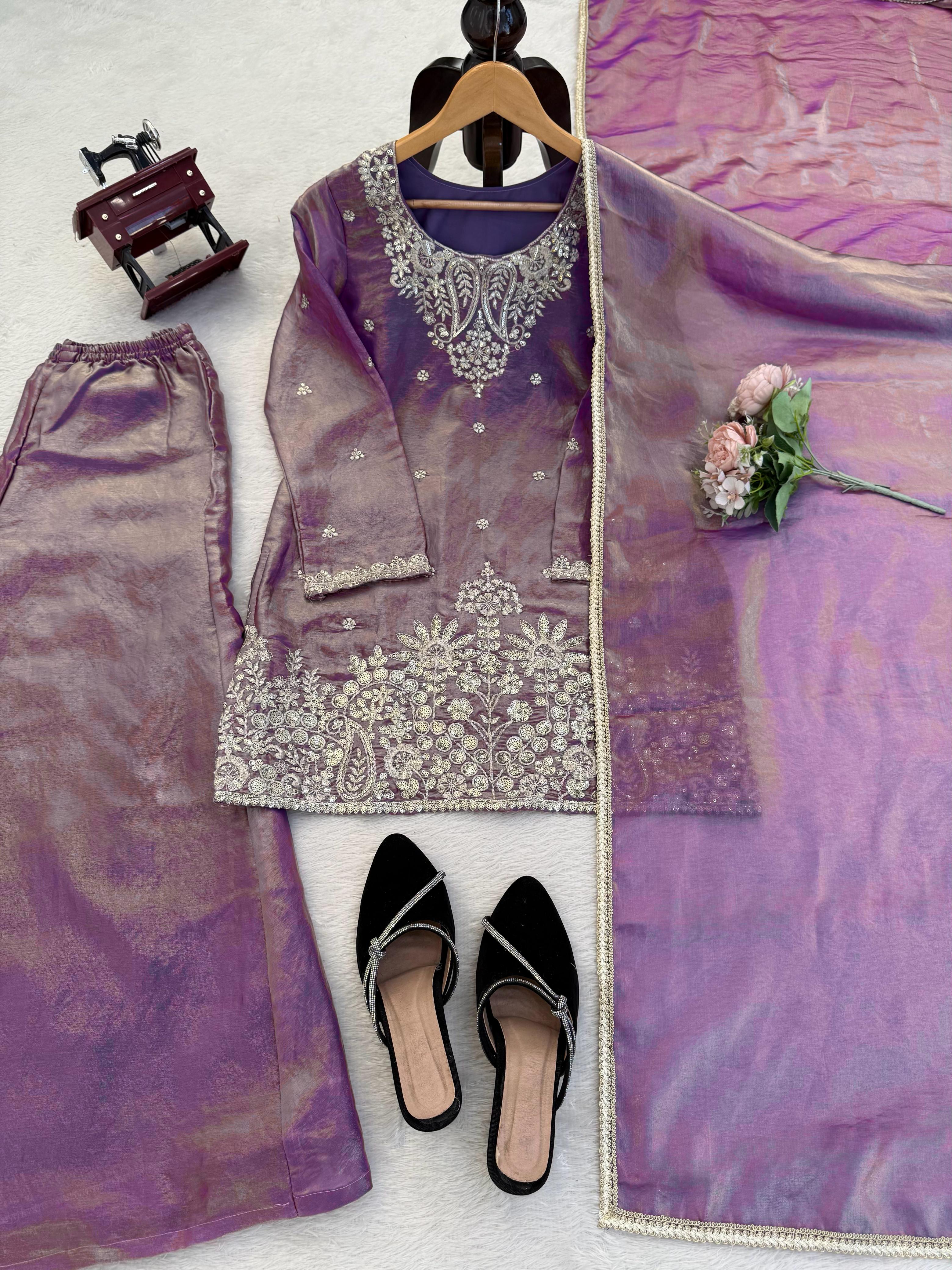 Premium Elegance, One Level Up! Plazzo Top Set