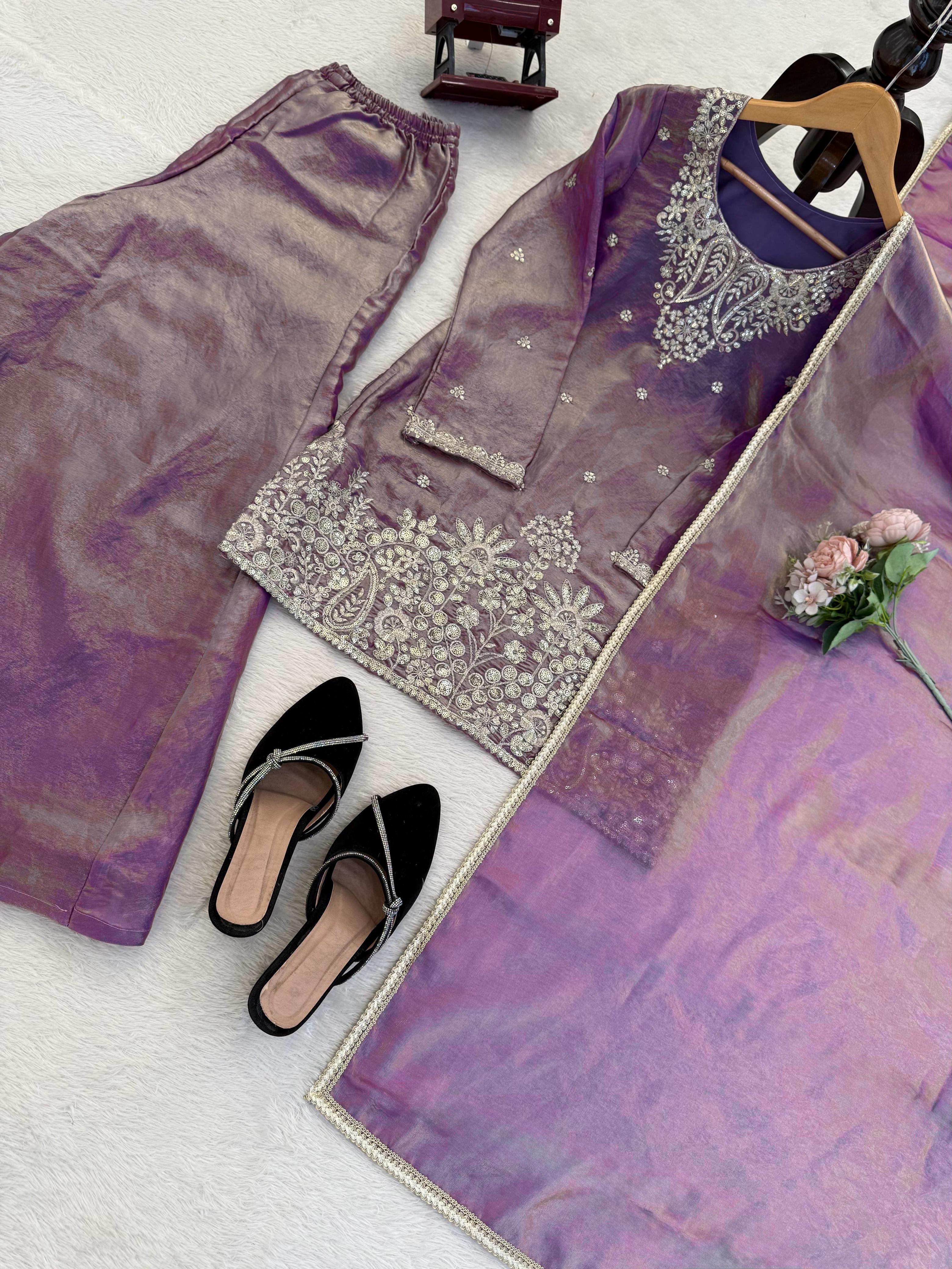 Premium Elegance, One Level Up! Plazzo Top Set