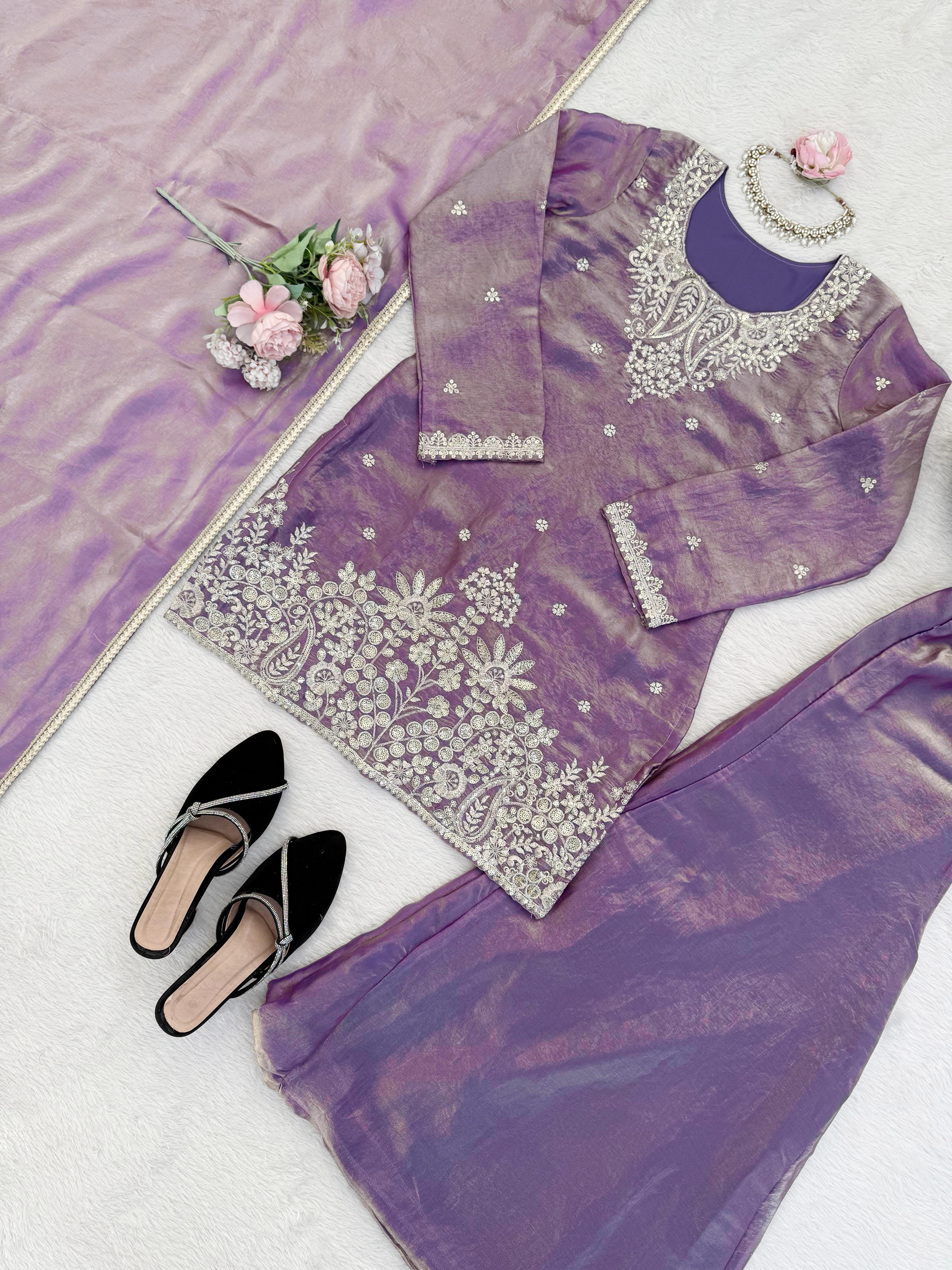 Premium Elegance, One Level Up! Plazzo Top Set