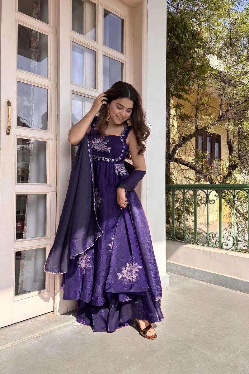 Fancy Fandy Silk Plazzo with Top Set