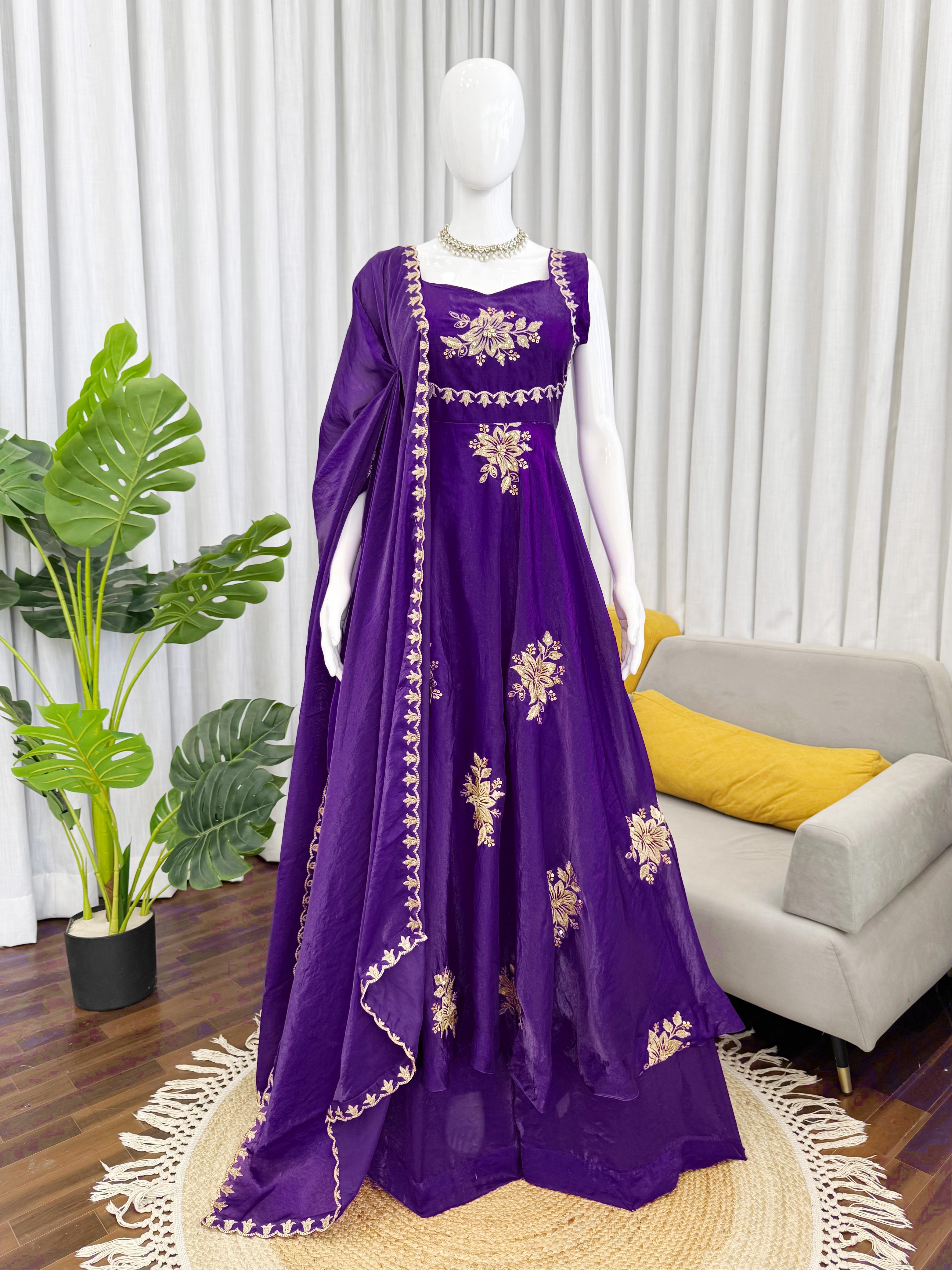 Fancy Fandy Silk Plazzo with Top Set