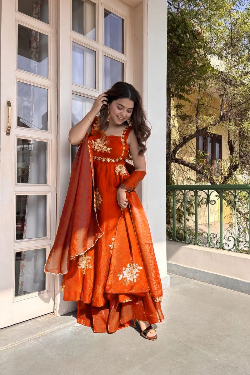 Fancy Fandy Silk Plazzo with Top Set