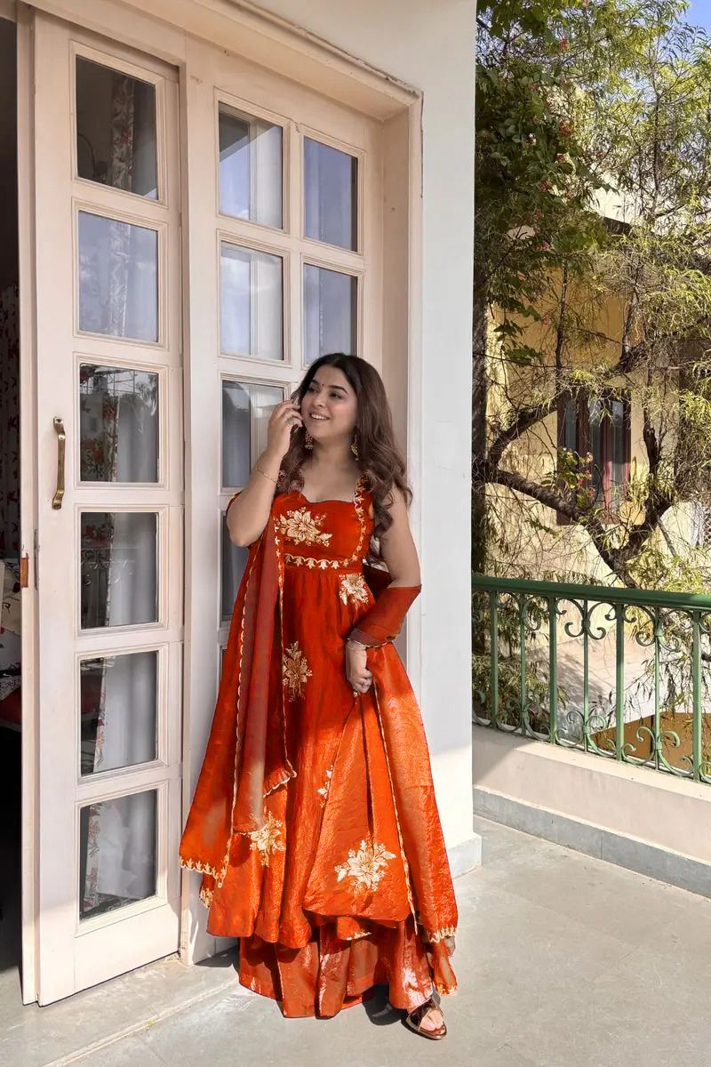 Fancy Fandy Silk Plazzo with Top Set