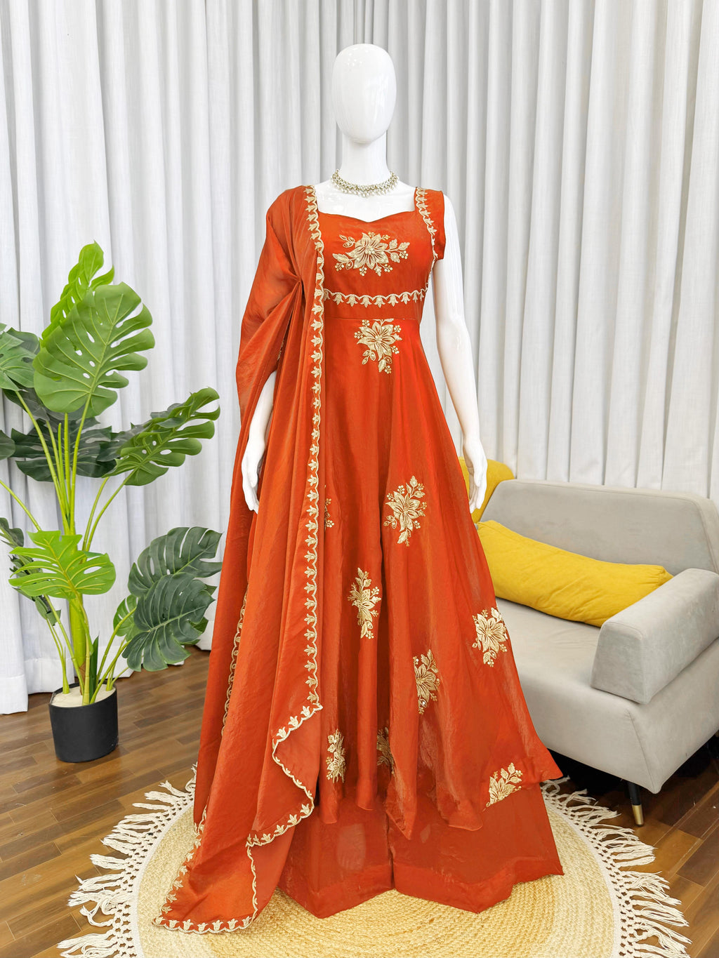 Fancy Fandy Silk Plazzo with Top Set