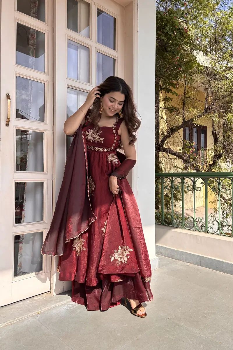 Fancy Fandy Silk Plazzo with Top Set