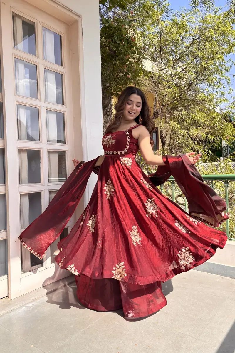 Fancy Fandy Silk Plazzo with Top Set