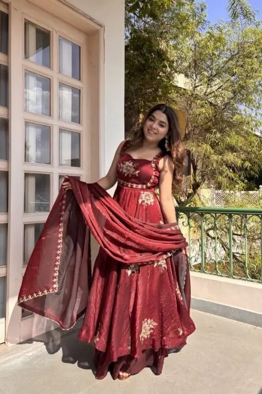 Fancy Fandy Silk Plazzo with Top Set