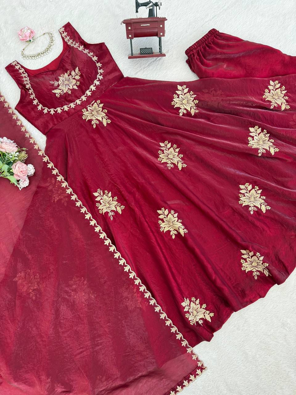 Fancy Fandy Silk Plazzo with Top Set