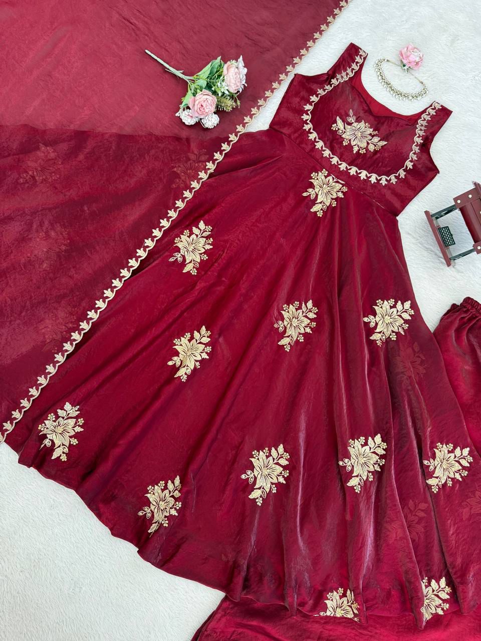 Fancy Fandy Silk Plazzo with Top Set