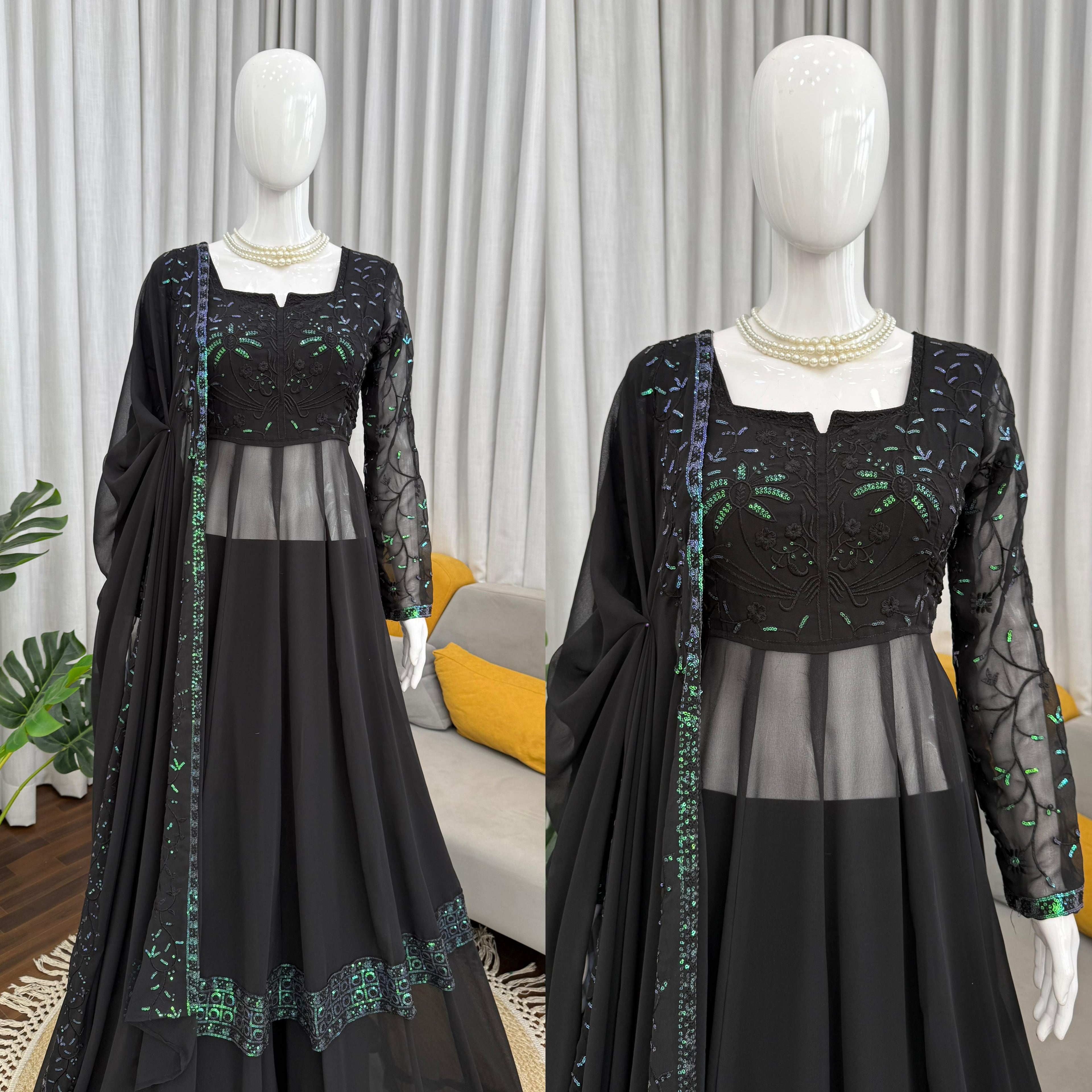 Elegant Plazzo Gown foux georgette