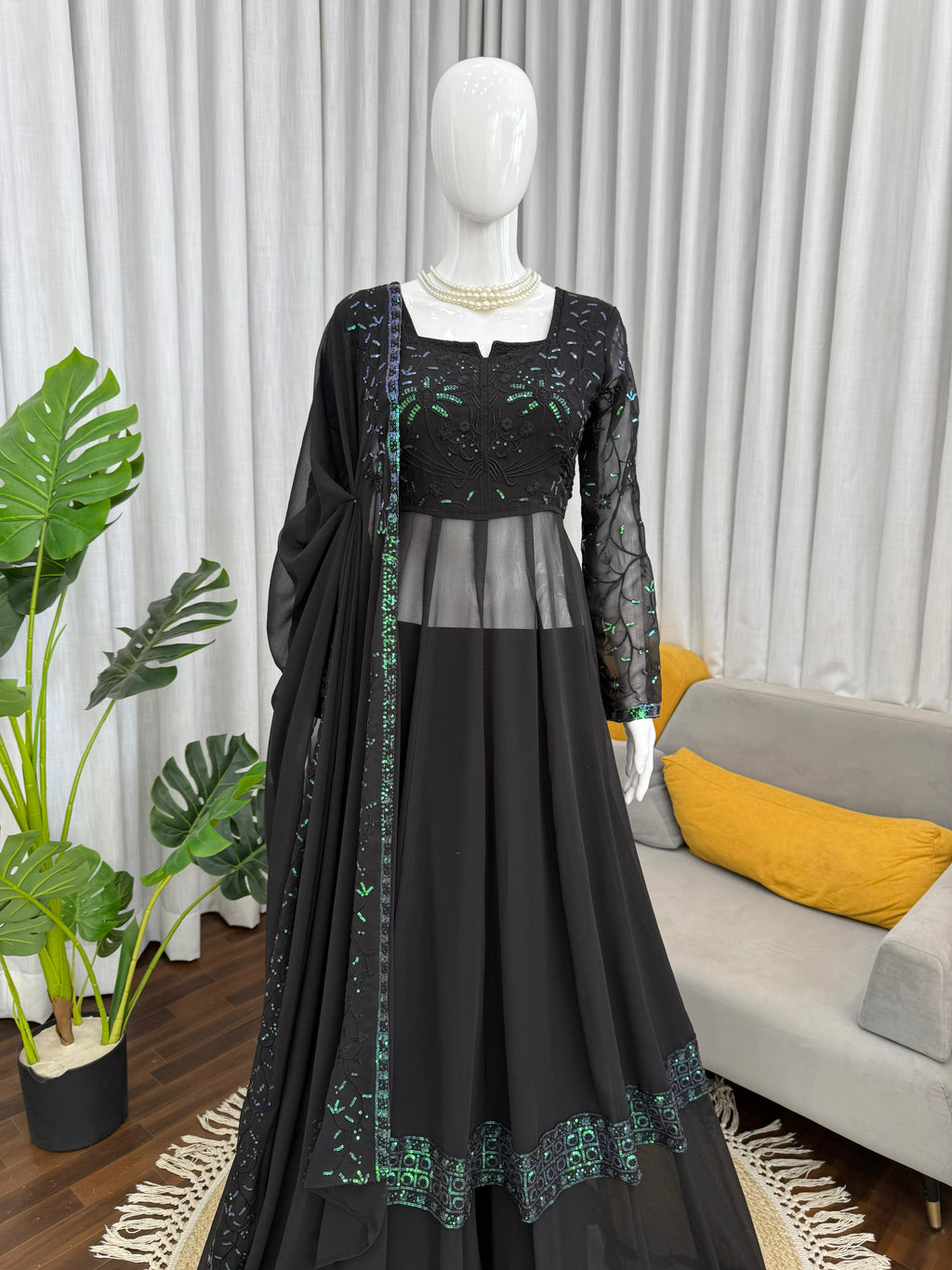 Elegant Plazzo Gown foux georgette