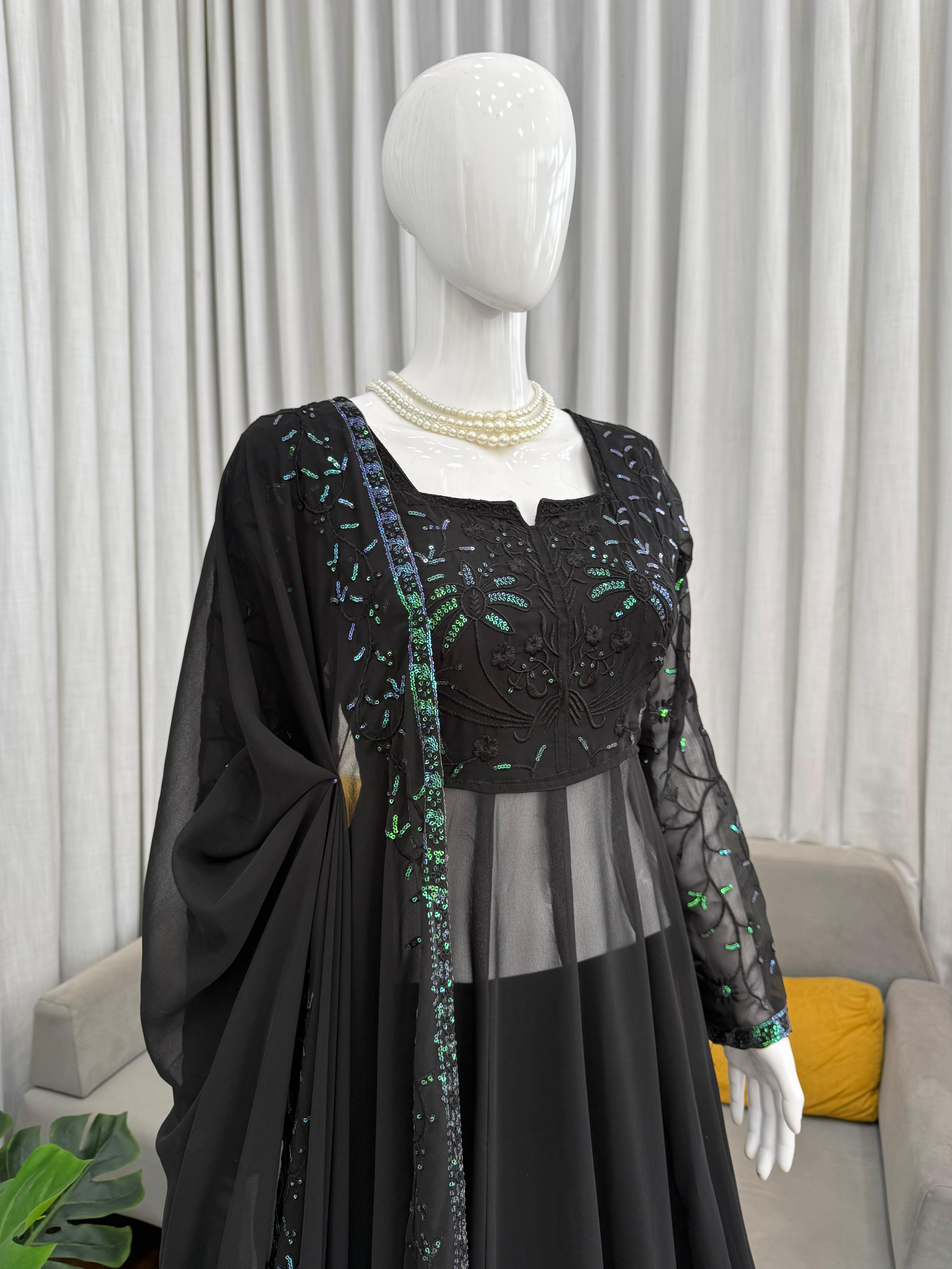 Elegant Plazzo Gown foux georgette