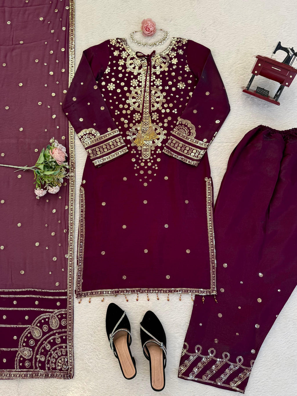 exclusive 3-piece Kurti set – crafted for comfort, stitched with grace