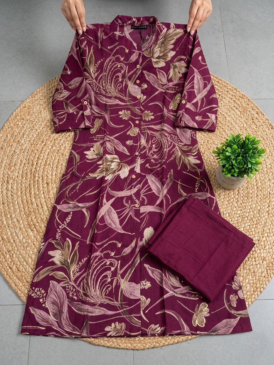 PURE BASE COTTON  KURTI