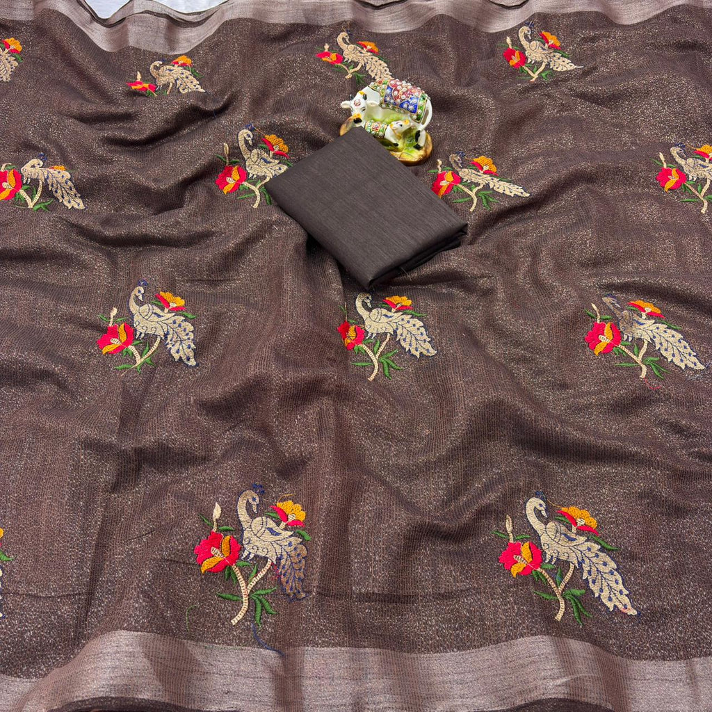 Premium Simmer Crystal Cotton Saree