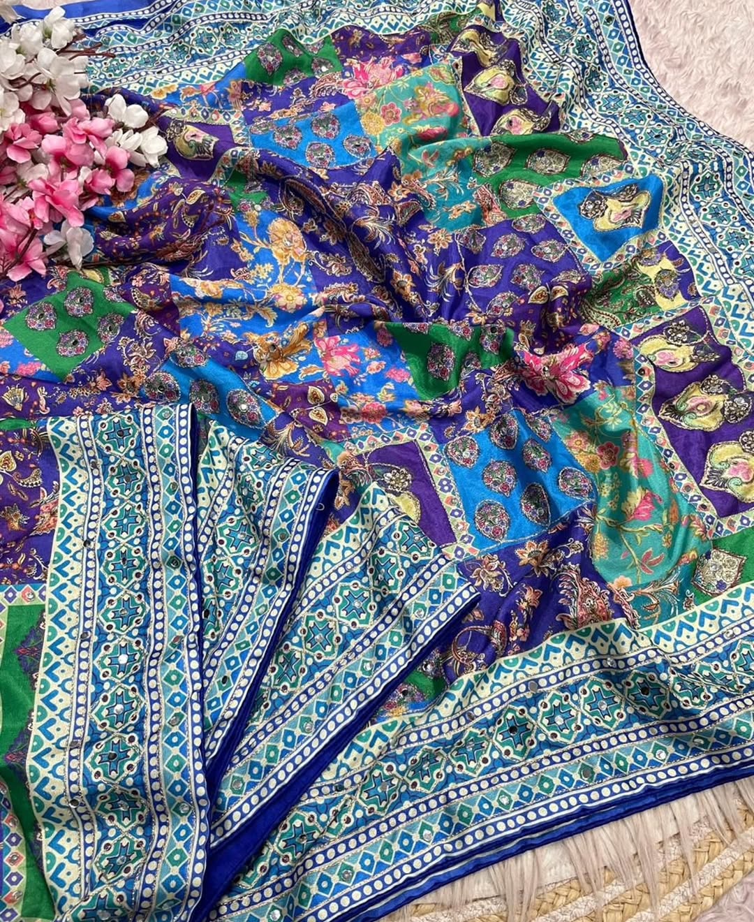 Soft Pure Marshmellow Shiny Chinnon Silk SARI