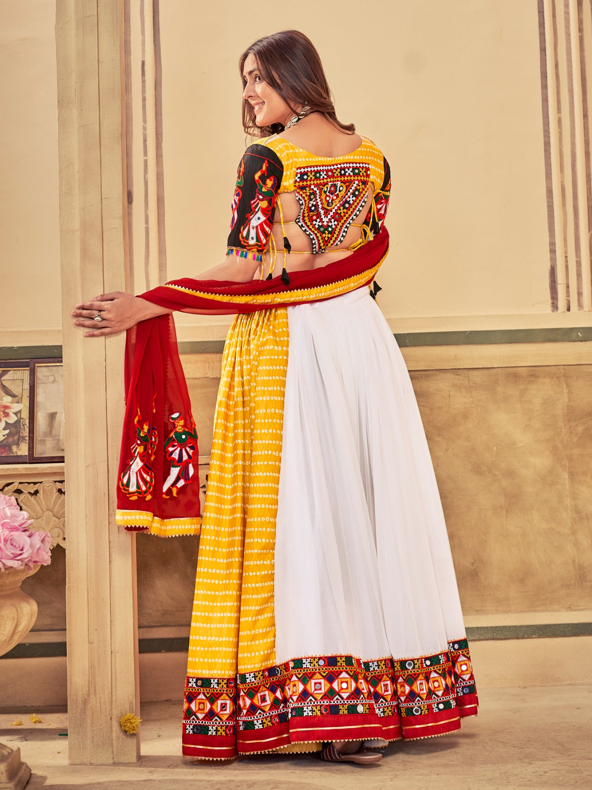 Traditional Kutchi Embroidery With Mirror Work Lehenga