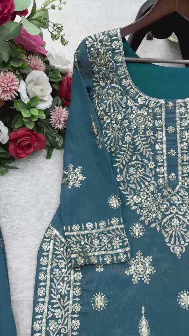 New Design Trending *Top, Sarara & dupatta* Reddy To Wear Look Design