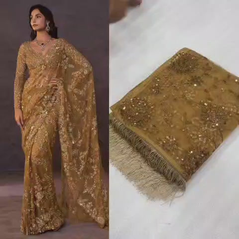 Full Saree of Heavy Quality Butterfly Net