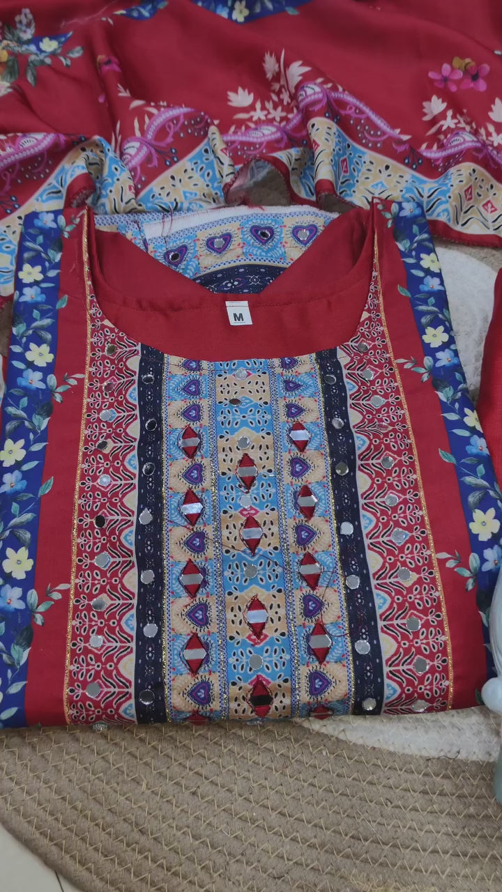 Elegant Floral Muslin Suit Set is Ready For Occasions