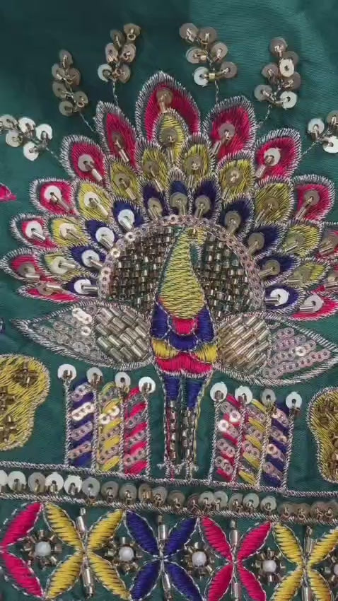Apsara Banarasi Silk Heavy Minakari with Handwork Designer Unstitched Blouse