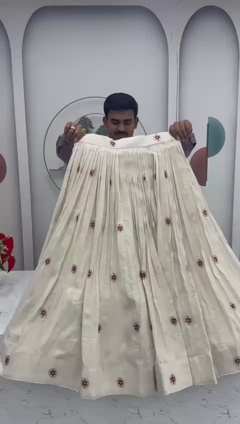 Pure Tissue Silk Embroidered Lehenga Choli Set