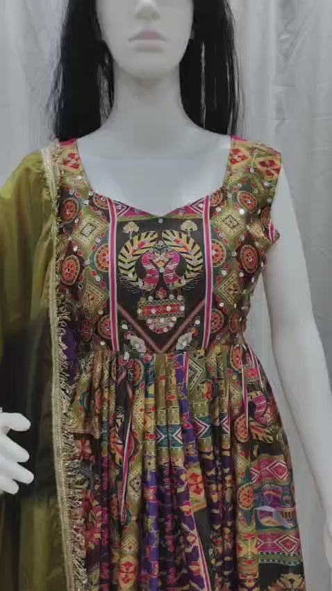 Buy This Exquisite Printed Chinon Wedding Gown Set