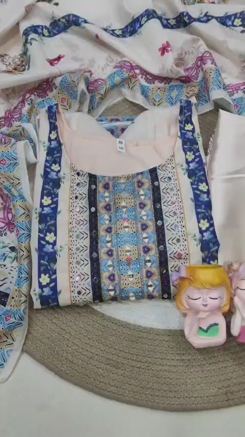 Elegant Floral Muslin Suit Set is Ready For Occasions