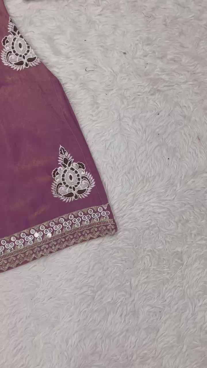 Designer Pakistani Style Party Wear Fendy Silk Top, Palazzo, and Dupatta Set