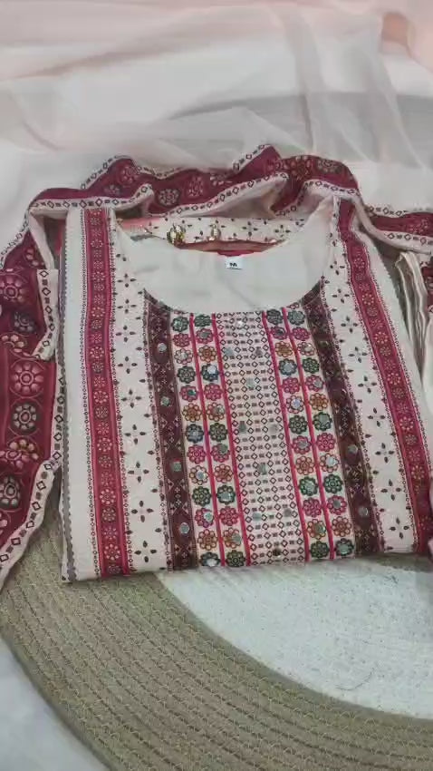 Exquisite Muslin Pakistani Suit with Original Mirror Work