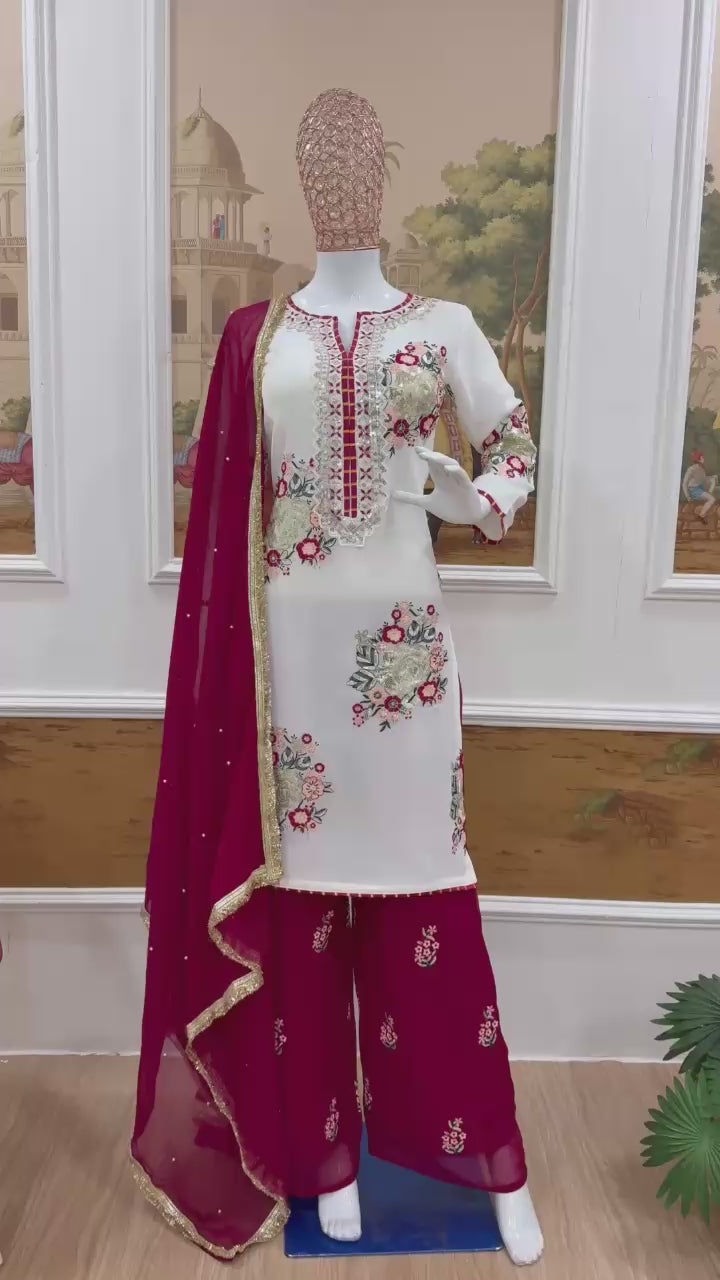 Eid Special White Kurti Pant Set