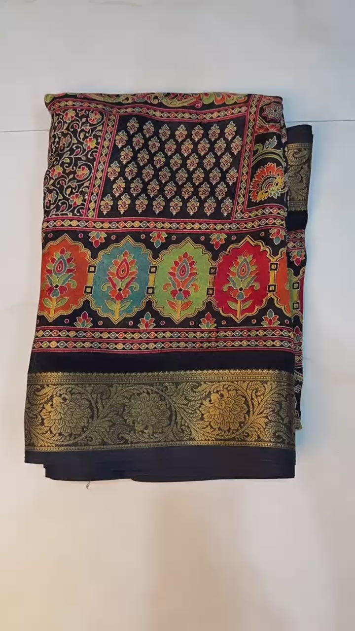 AJRAKH JEQURD &VIEWING saree