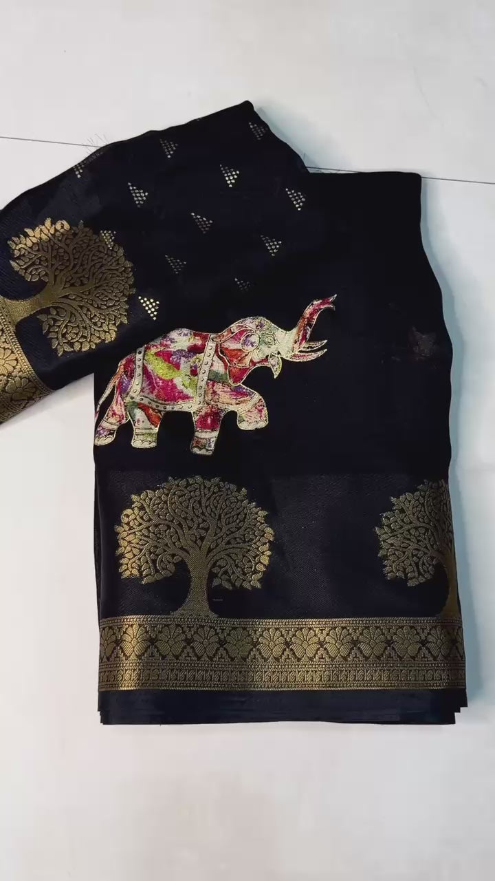 PREMIUM marsh mellow self VIEWING SAREE