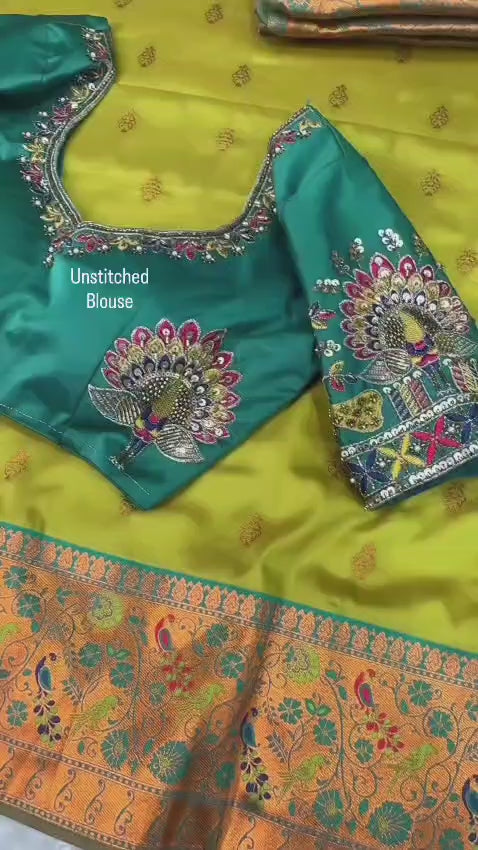 Apsara Banarasi Silk Heavy Minakari with Handwork Designer Unstitched Blouse