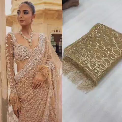 Full Saree of Heavy Quality Butterfly Net