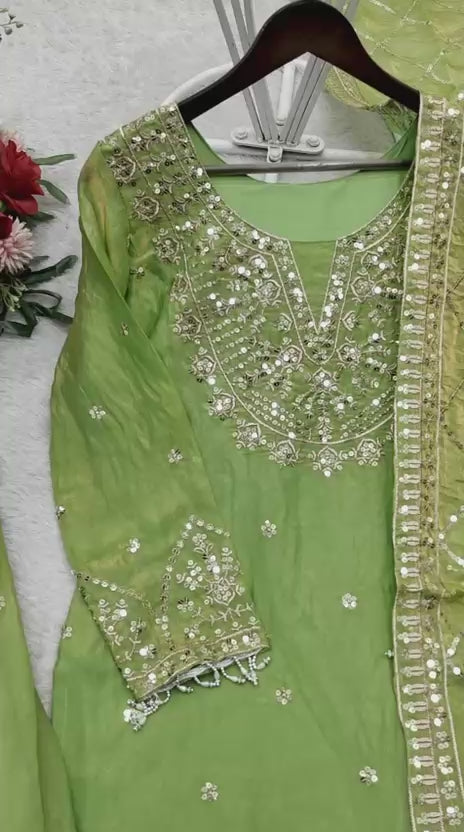 Trending Fendy-Silk *Top, Sarara & dupatta* Reddy To Wear Look Design