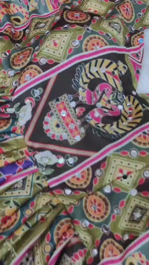 Buy This Exquisite Printed Chinon Wedding Gown Set